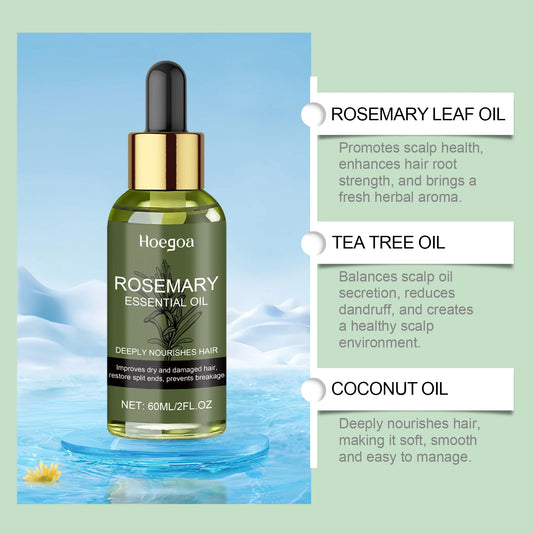 Rosemary Hair Oil Essential Oil Strengthening Nourishing Smoothing Brightrning Moisturizing Silky Shine Non Greasy 60ml