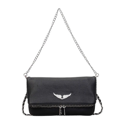 Fashionable Retro Ladies Chain-Shoulder Square Bag Luxury Textured Crossbody Shoulder Bag Women Handbags and Purses Underarm Bag