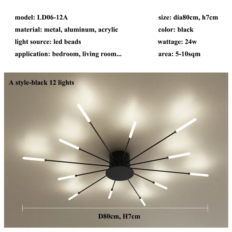 Modern Firework s Led Ceiling Lamp Creativity Living Dining Room Ceiling Chandelier Home Lighting Bedroom Light Luster Luminaire
