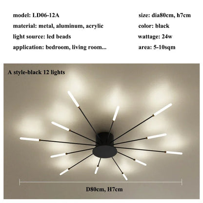 Modern Firework s Led Ceiling Lamp Creativity Living Dining Room Ceiling Chandelier Home Lighting Bedroom Light Luster Luminaire