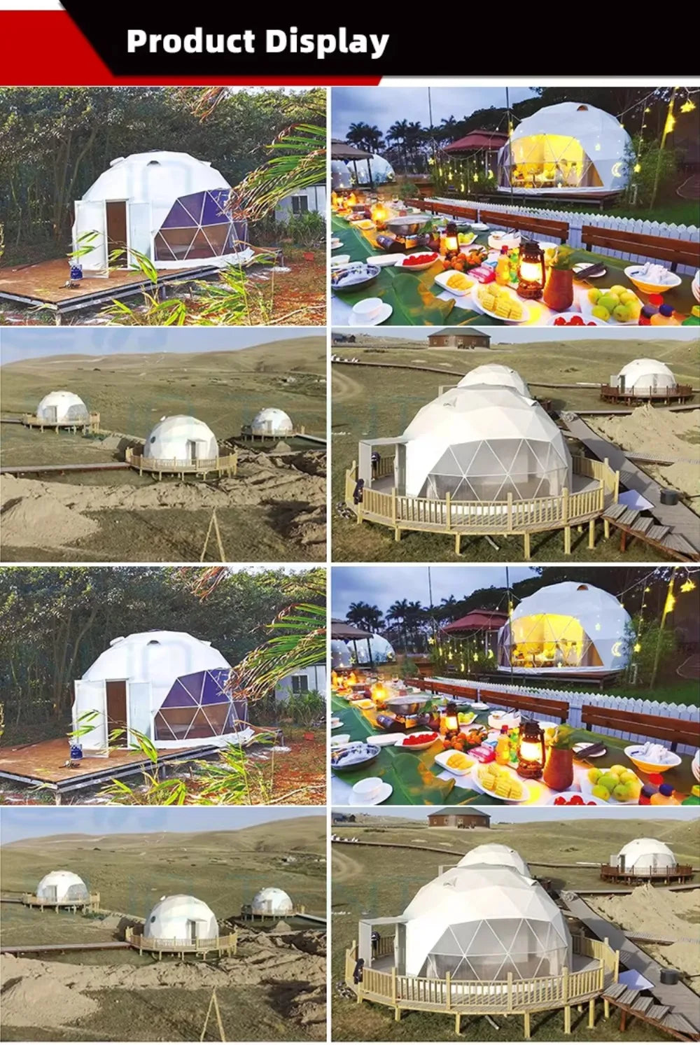 Waterproof Clear PVC Geodesic Dome Bubble Tent, Large Space OEM ODM Available for Resort Hotel Business Outdoor Camping