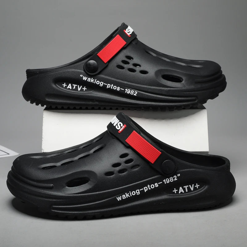 Men's Slippers EVA Hole Men's Sandals Non-Slip Slippers Thick Soft Platform Casual Slides Fashion Mules Shoes Outdoor Big Size
