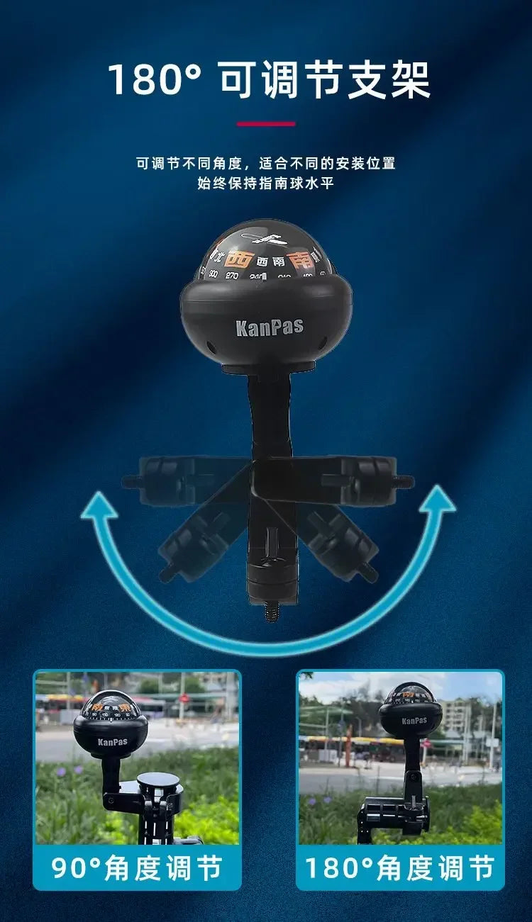 High‑Precision Riding Compass Waterproof Sun‑resistant Luminous Guiding Ball Navigation Tool for Motorcycle Electric Bicycle