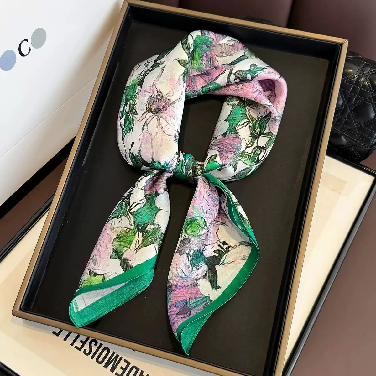 70*70cm Zebra Stripes Print Head Scarf for Women Silk Square Scarves Foulard Bandana Fashion Decorate Hijab Female Neckerchief