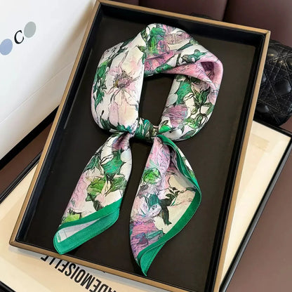 70*70cm Zebra Stripes Print Head Scarf for Women Silk Square Scarves Foulard Bandana Fashion Decorate Hijab Female Neckerchief