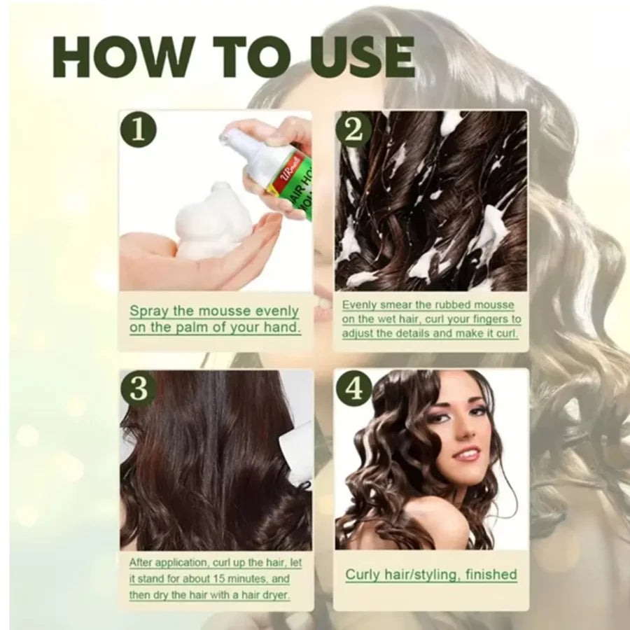 207ml Olive Oil Curly Hair Styling Mousse, Strong Hold Anti-Frizz Hair Foam, Curl Defining Mousse for Women Natural Hair & Lace