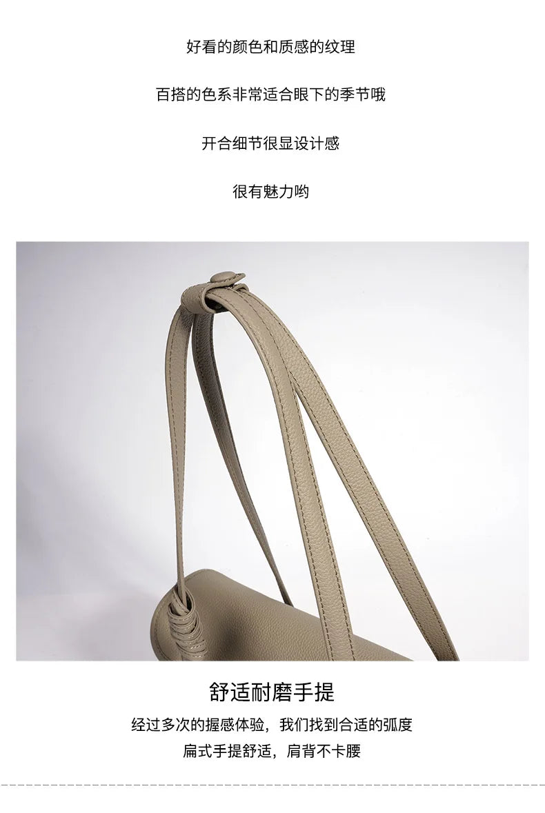 Women's Genuine Grade Cowhide Leather Fashion Tote Handbag Luxury Designer Brand Ladies Shoulder Underarm Bag for Woman 2026 New