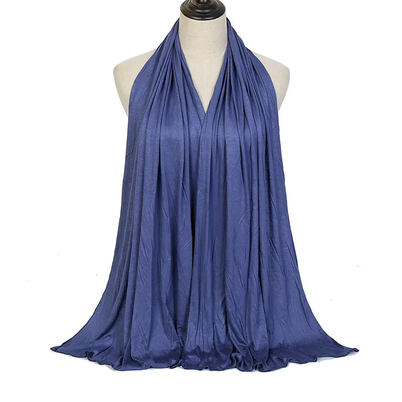 Ramadan Modal Cotton Jersey Hijabs For Woman Long Muslim Shawl Plain Soft Turban Niqab Head Wraps Scarf Women Hijab