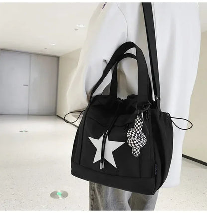Women New Crossbody Bag Wholesale Large Capacity Couple Shoulder Bag New Casual Nylon Tote Bag Luxury Drawstring Handbag 2025