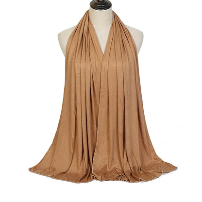 Ramadan Modal Cotton Jersey Hijabs For Woman Long Muslim Shawl Plain Soft Turban Niqab Head Wraps Scarf Women Hijab