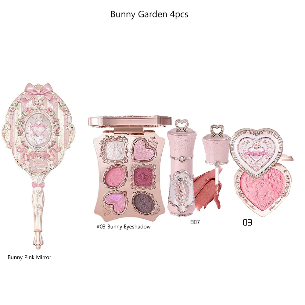 Flower Knows Makeup Set Box Full Swan Bear Garden Collection Embossed Blush Shine Lipstick Kit Foundation  All in Maquiagem Kit