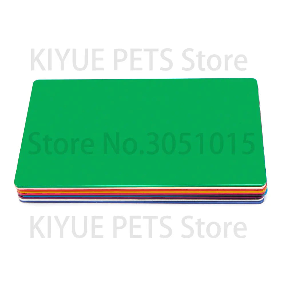 Wholesale 20Pcs 1MM Business Card Anodized Aluminum Plate Name Phone Nameplate Laser Marking Engraving Dog Tag ID Blank Tags