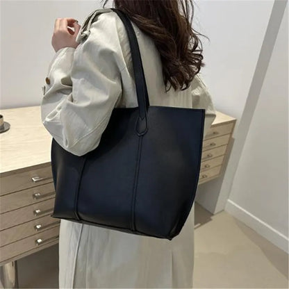 Retro Faux Leather Shoulder Bag, Large Capacity Office Commuter Handbag,Top Handle Purse Durable Work Laptop Tote Bags for Women