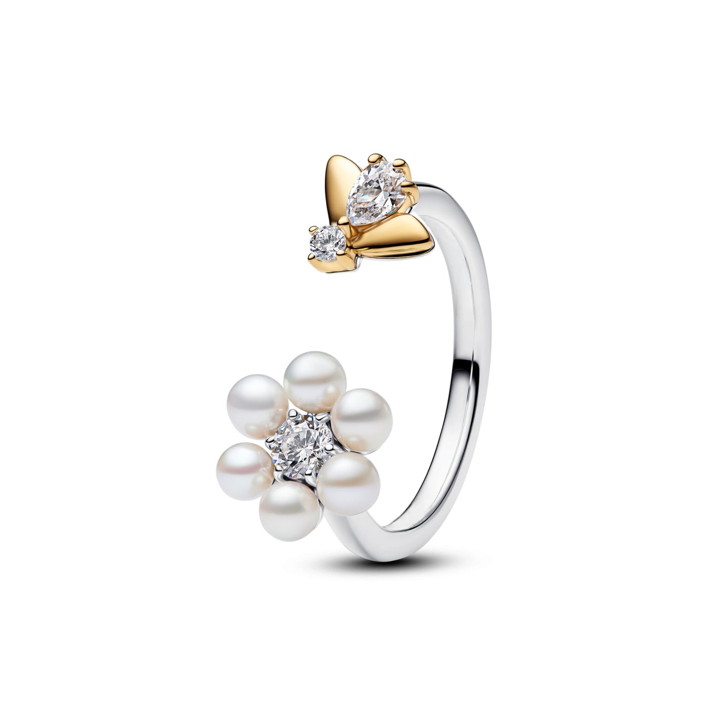 Luxury Original 925 Sterling Silver Heart Bow Pearl Flower Four Leaf Clover Ring fit Women's Fine Jewelry Valentine's Day Gifts