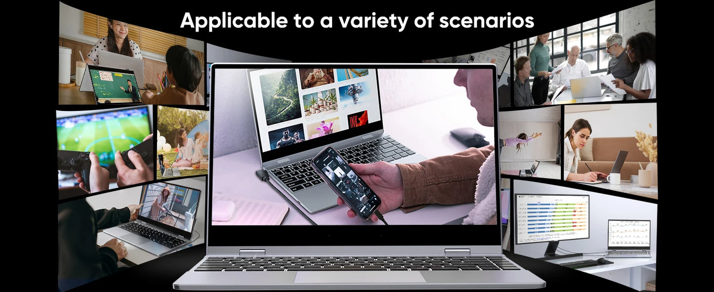 Dopesplay 14.1Inch Portable Monitor Lapdock Built-in 50000mAh Battery 10-Points Touchscreen 1080P HDR IPS Second Screen Extender