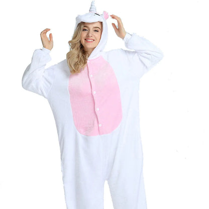 Women Cartoon Onesies Animal Pajamas Kigurumi Unicorn Onesie For Adults Long Sleeve Pyjamas Halloween Anime Cosplay Costumes