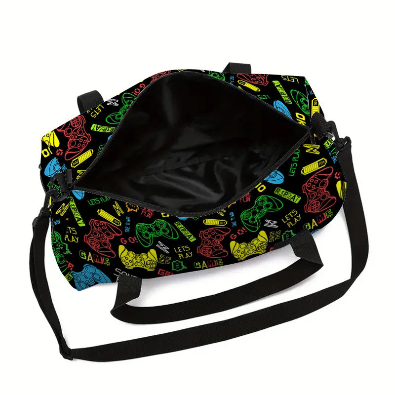 Classic Popular game controller 3D Print Large Capacity Travel Bags Barrel Shape Crossbody Bag Outdoor Sports Bags Gym Yoga Bag