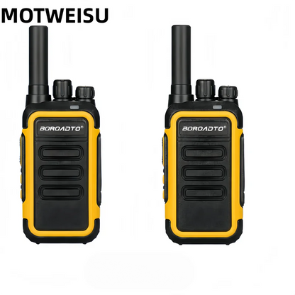 Portable 2PCS Mini Walkie Talkie UHF 400-470MHz Type-C USB Charging VOX 16CH Long Range Two Way Radio for Camping Hotel Hunting