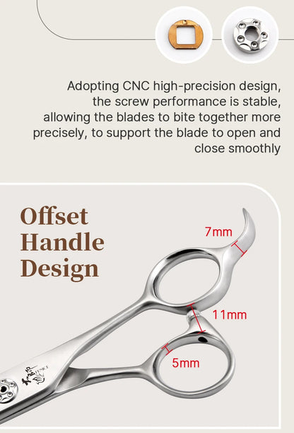 Fenice Slim Narrow Dog Grooming Scissors Set Straight/Curved/Thinner/Chunker Shears Scissors Specialized for KR and JP Groomers