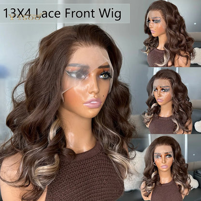 Pre PlucPre Plucked Hairline Glueless Heat Resistant Natural Wavy Future Fiber Synthetic Lacefront Wigs for Blakc Womens Daily