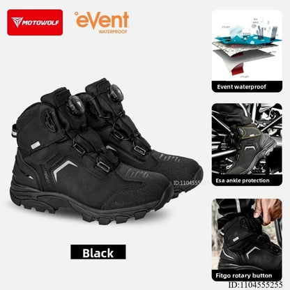 Motorcycle Riding Shoes Motocross Boots Men's Motorcycle Boots with Quick-Release ATOP Knob Flexible Breathable Motorcycle Shoes