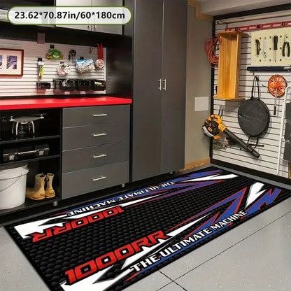 VIKAMA Motorcycle Display Mat Non-Slip Garage Parking Mat Corridor Bedroom Carpet Motorcycle Enthusiast Home Decor