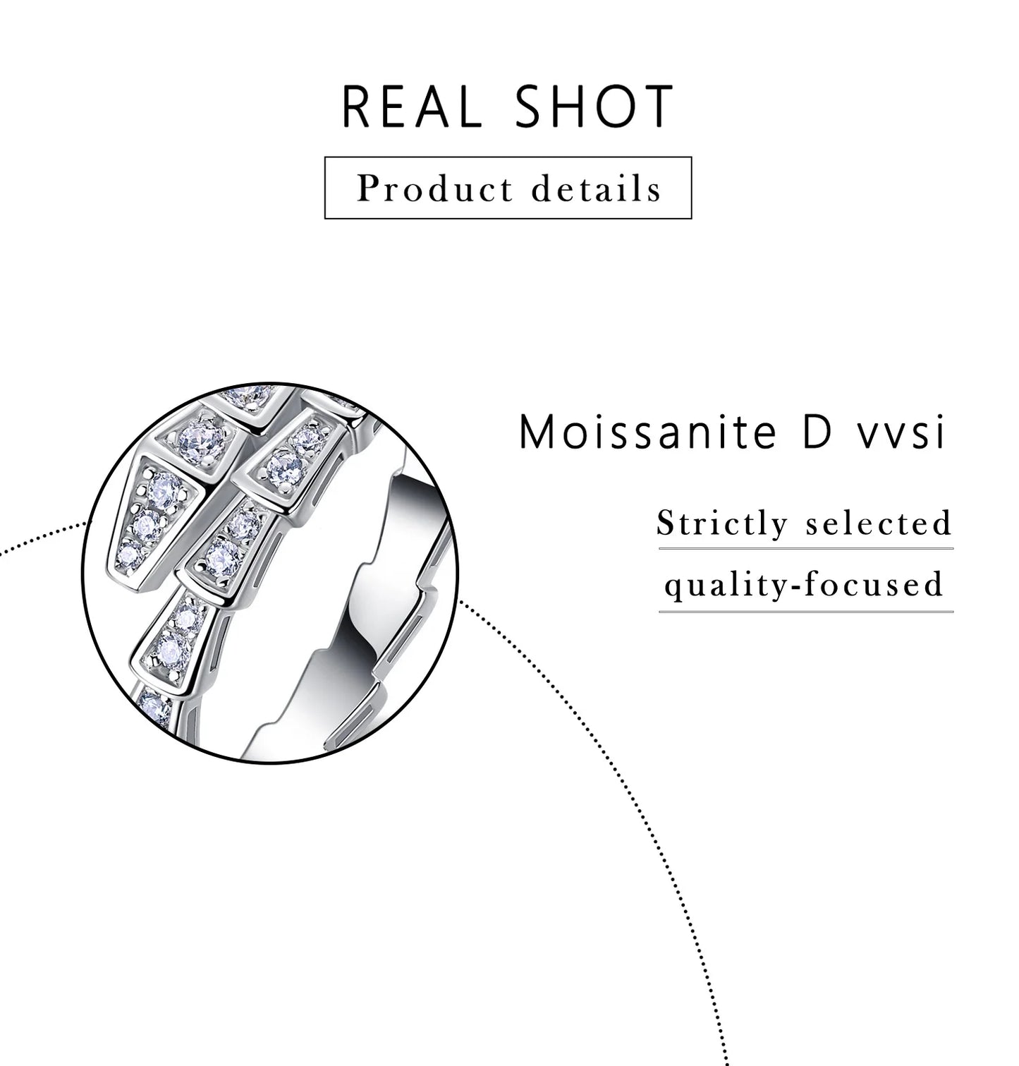 0.37CTW Luxury S925 Silver Moissanite Ring for Women Stackable Eternity Band Engagement Jewelry