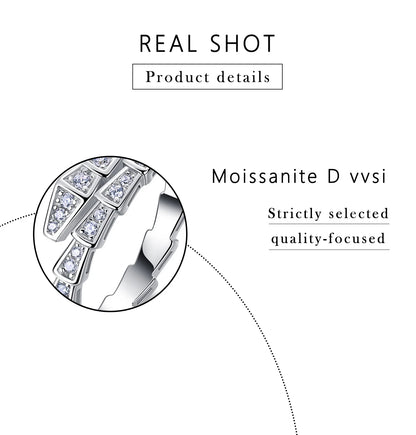 0.37CTW Luxury S925 Silver Moissanite Ring for Women Stackable Eternity Band Engagement Jewelry