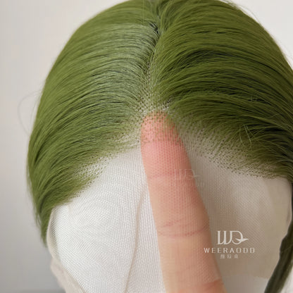 Green Lace Front Wigs for Fashion Women 26 Inches HD Straight 13*4 Natural Frontal Lace High Quality Synthetic for Cosplay