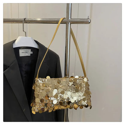 Sequin Evening Party Shoulder Bags for Women Lightweight Portable Ladies strap Crossbody Bag Solid Color fashion Female Handbag