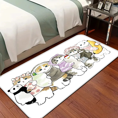 Funny Cat M-Mofusand  Floor Mat Bathroom Mat Kids Room Bedroom Decoration Anti-Slip Doormat Living Room Bedside Area Rugs