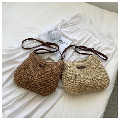 Ladies Fashion Summer Straw Crossbody Bag Women Beach Holiday Shopping Woven Shoulder Handbag Messenger Purses For Women Bags