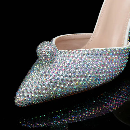 Ins Fashion Runway Show Luxury High Heel Color Hot Diamond Gradient Women'S Shoes Sandal Blingbling Wedding Shoes Dinner Pumps