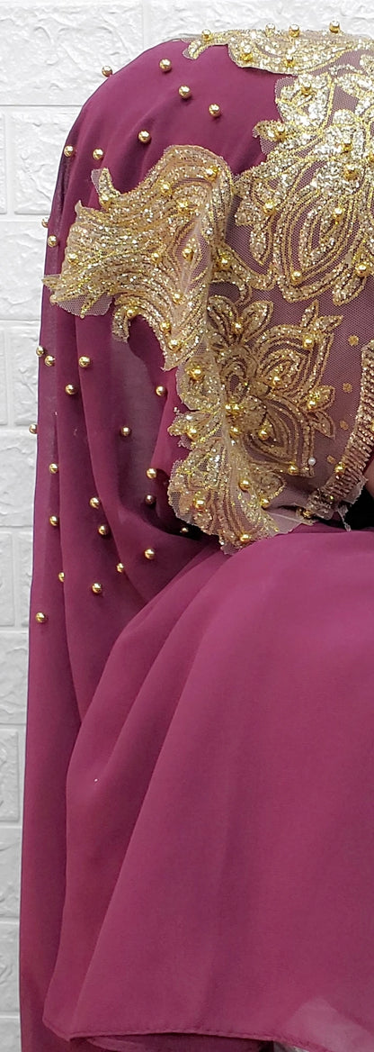 Chiffon Hijab Scarf Muslim Islamic Hijabs Scarves for Woman Long Headwraps with Bead Head Scarf Shawl Wrap Prayer Turbante