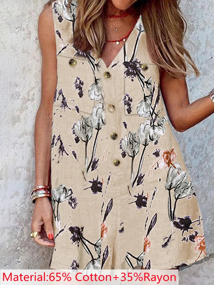 Stylish Women V Neck Sleeveless Rompers 2023 ZANZEA Summer Jumpsuits Short Playsuits Casual Solid Loose Beach Overalls Oversized