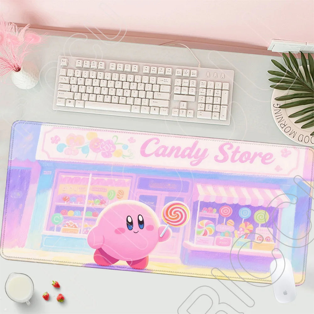 HD Printing Mouse Pad Laptop Extended protective Pad Computer Game Mousepad Cartoon K-Kirby PC Accessories Keyboard XXL Desk mat