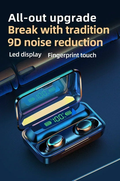 New Bluetooth Headphones 9D Stereo High Bass Sport Earphones Handfree Touch Control Tws Wireless Earbuds Headset