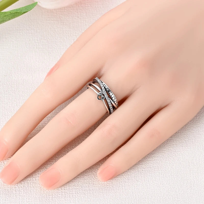 LAZA 925 Sterling Silver Colorful Rings Sparking Zirconium Bowknot Moon Sun Original Ring For Women Anniversary Wedding Gifts