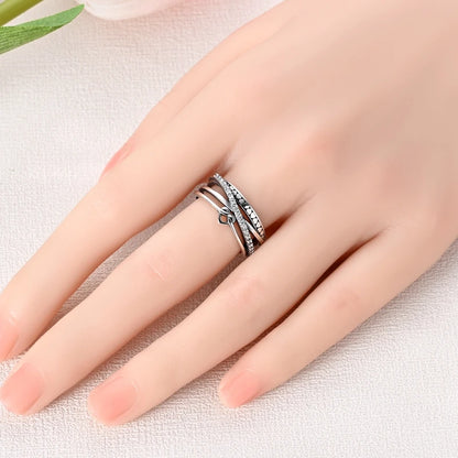 LAZA 925 Sterling Silver Colorful Rings Sparking Zirconium Bowknot Moon Sun Original Ring For Women Anniversary Wedding Gifts