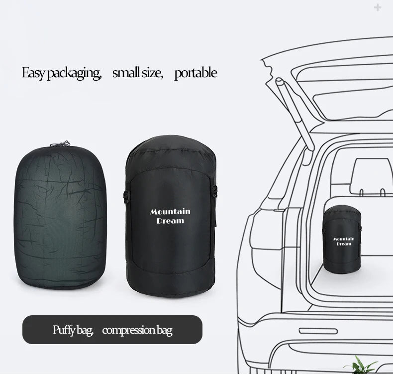 Envelope-style Down Sleeping Bag Ultra-light Goose Down Waterproof Plus Size Winter Warm Travel Hiking Camping Sleeping Bag