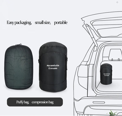 Envelope-style Down Sleeping Bag Ultra-light Goose Down Waterproof Plus Size Winter Warm Travel Hiking Camping Sleeping Bag