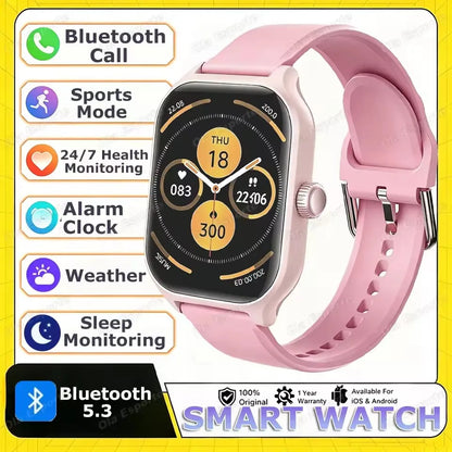 New Smart Watch Android IOS Phone 1.44 Inch Color Screen Bluetooth Call Blood Oxygen/Pressure Monitoring Smart Watch Women Men