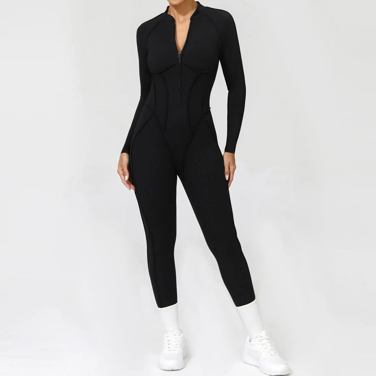 One Pieces Long Jumpsuits Sexy Womens Overalls Mono Streetwear Yellow Body Long Sleeves Woman Clothing Summer Gym Sportswear