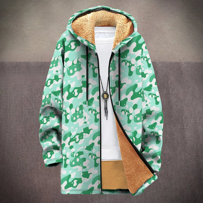 Winter Cozy Camouflage Fleece-Lined Hooded Jackets Warm Tactics Style Coats Faux Fur Outdoor Camping Casual Streetwear Fashion