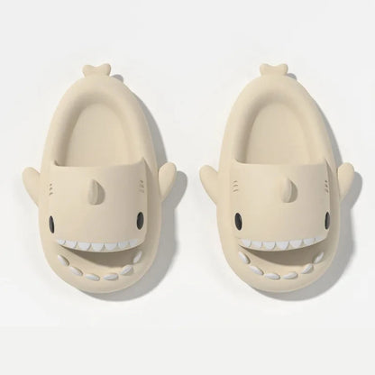 2024 Men EVA Shark Sandals Women Outdoor Beach Thick Soled Slippers Adult Non-slip Summer Slides Couple Cute Solid Color Shoes