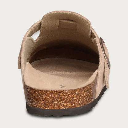 Smile New Cow Suede Women's Potato Shoes With Adjustable Strap Cork Insole Mules Outdoor Unisex Clogs Slippers With Arch Support