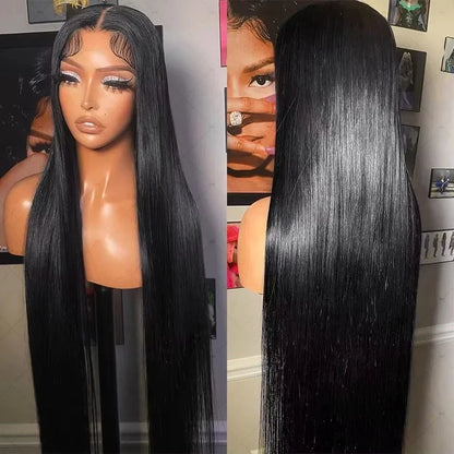 220 Density 13x6 Hd Transparent Human Hair Lace Frontal Wig 13x4 Bone Straight Lace Front Wig 360 PrePlucked Lace Wigs For Women