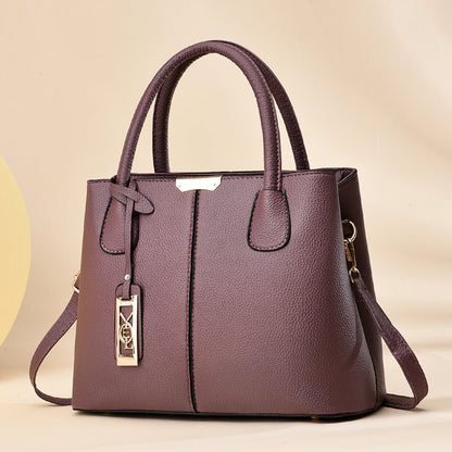 Fashion Faux Leather Tote Bag, Elegant Textured Large Capacity Shoulder Hand Bag For Ladies