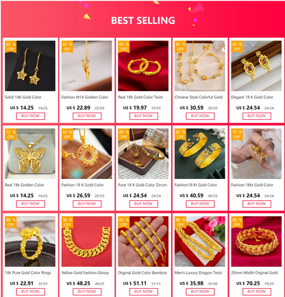 Real Kt18 Gold Color Diamond Peony Pendant Necklace for Women Lover Valentine's Day Birthday Chain Earring Jewelry Sets Gifts