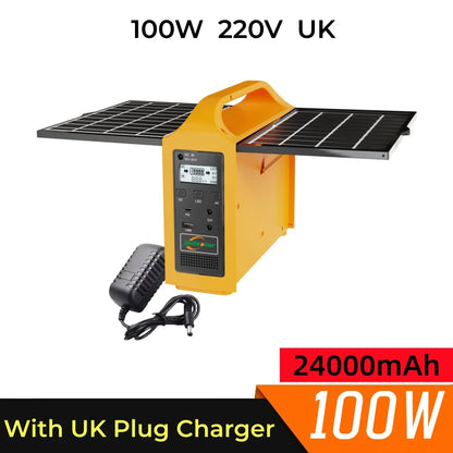 jsdsolar 100W Portable Solar Power Station Generator Output AC 220V 110V LiFePO4 Power Bank UPS Power Plant For Outdoor Camping